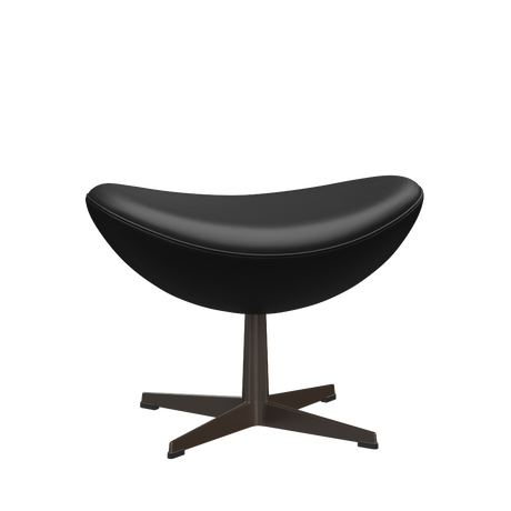 3127 Fodskammel til Ægget, stel i brown bronze af Arne Jacobsen - Aura læder - Black Brown - Jacobsen Plus
