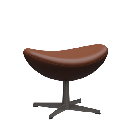 3127 Fodskammel til Ægget, stel i warm graphite af Arne Jacobsen - Aura læder - Black Brown - Jacobsen Plus