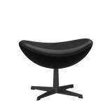 3127 Fodskammel til Ægget, stel i sort af Arne Jacobsen - Grace læder - Black - Jacobsen Plus