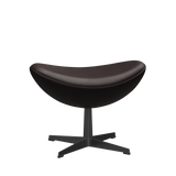 3127 Fodskammel til Ægget, stel i sort af Arne Jacobsen - Grace læder - Dark Brown - Jacobsen Plus