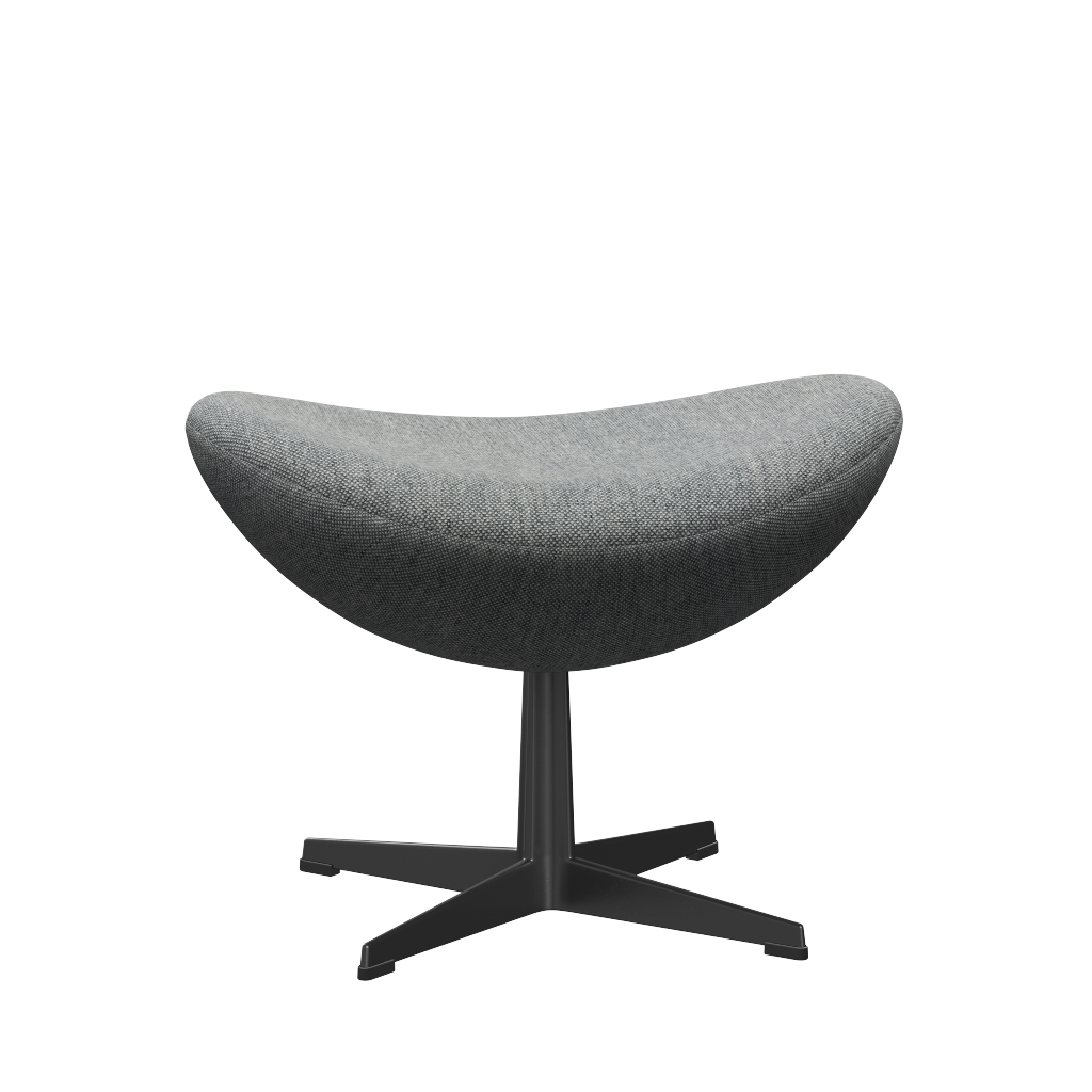 3127 Fodskammel til Ægget, stel i sort af Arne Jacobsen - Hallingdal - 116 White Grey - Jacobsen Plus