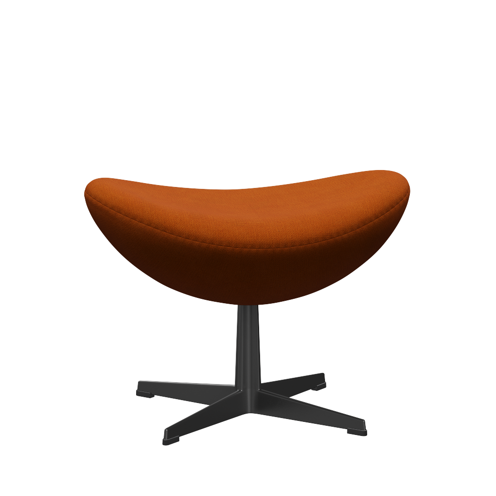 3127 Fodskammel til Ægget, stel i sort af Arne Jacobsen - Hallingdal - 547 Orange - Jacobsen Plus