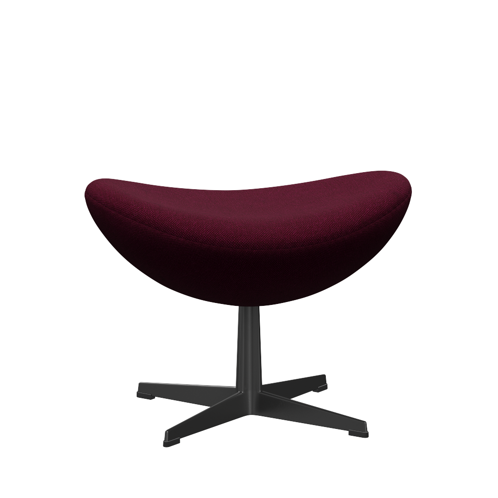 3127 Fodskammel til Ægget, stel i sort af Arne Jacobsen - Hallingdal - 573 Wine Red/Purple - Jacobsen Plus