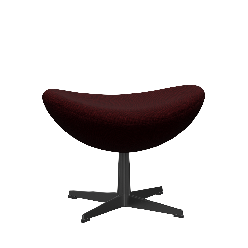 3127 Fodskammel til Ægget, stel i sort af Arne Jacobsen - Hallingdal - 694 Wine Red - Jacobsen Plus