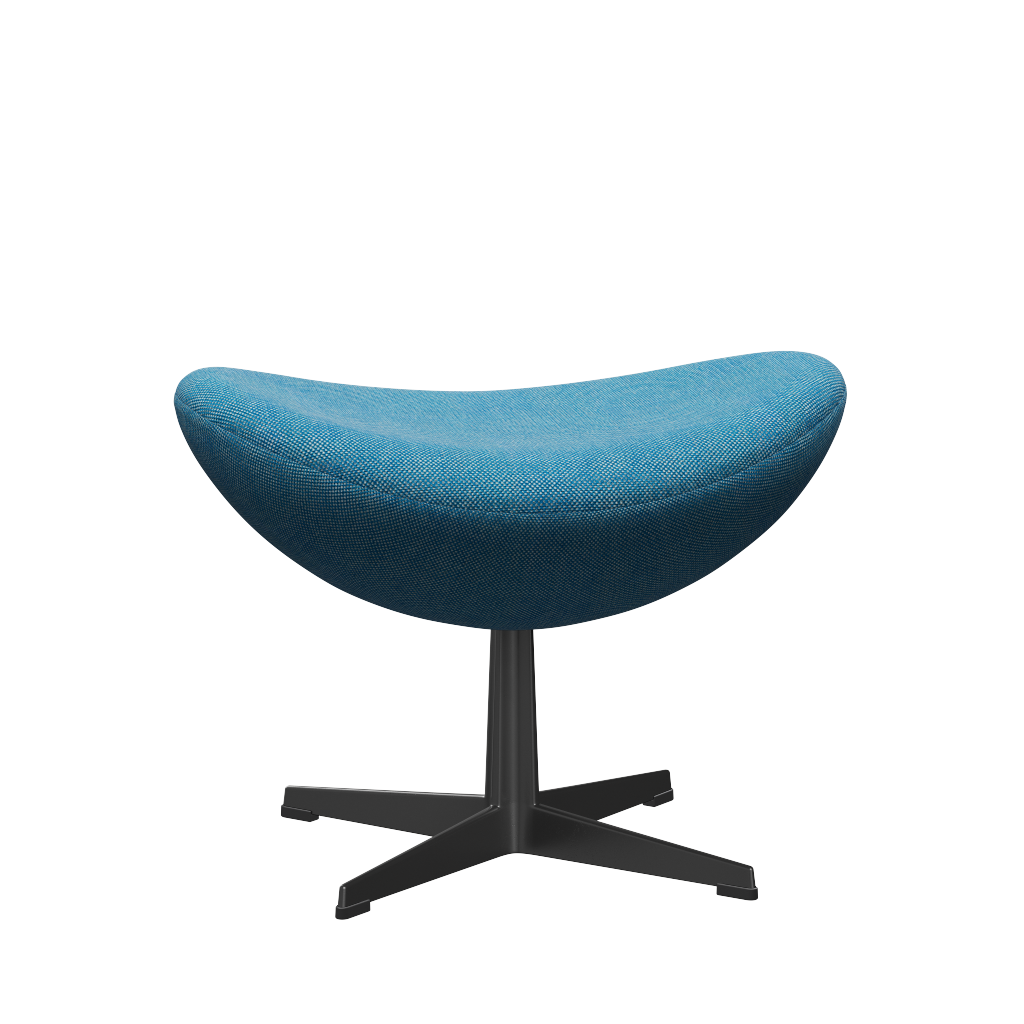 3127 Fodskammel til Ægget, stel i sort af Arne Jacobsen - Hallingdal - 840 White/Turquise - Jacobsen Plus