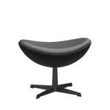 3127 Fodskammel til Ægget, stel i sort af Arne Jacobsen - Essential læder - Black - Jacobsen Plus