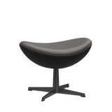 3127 Fodskammel til Ægget, stel i sort af Arne Jacobsen - Essential læder - Dark Brown - Jacobsen Plus