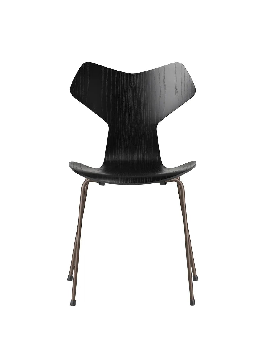 3130 Grand Prix stol i farvet ask af Arne Jacobsen - Sort / Brown Bronze - Jacobsen Plus