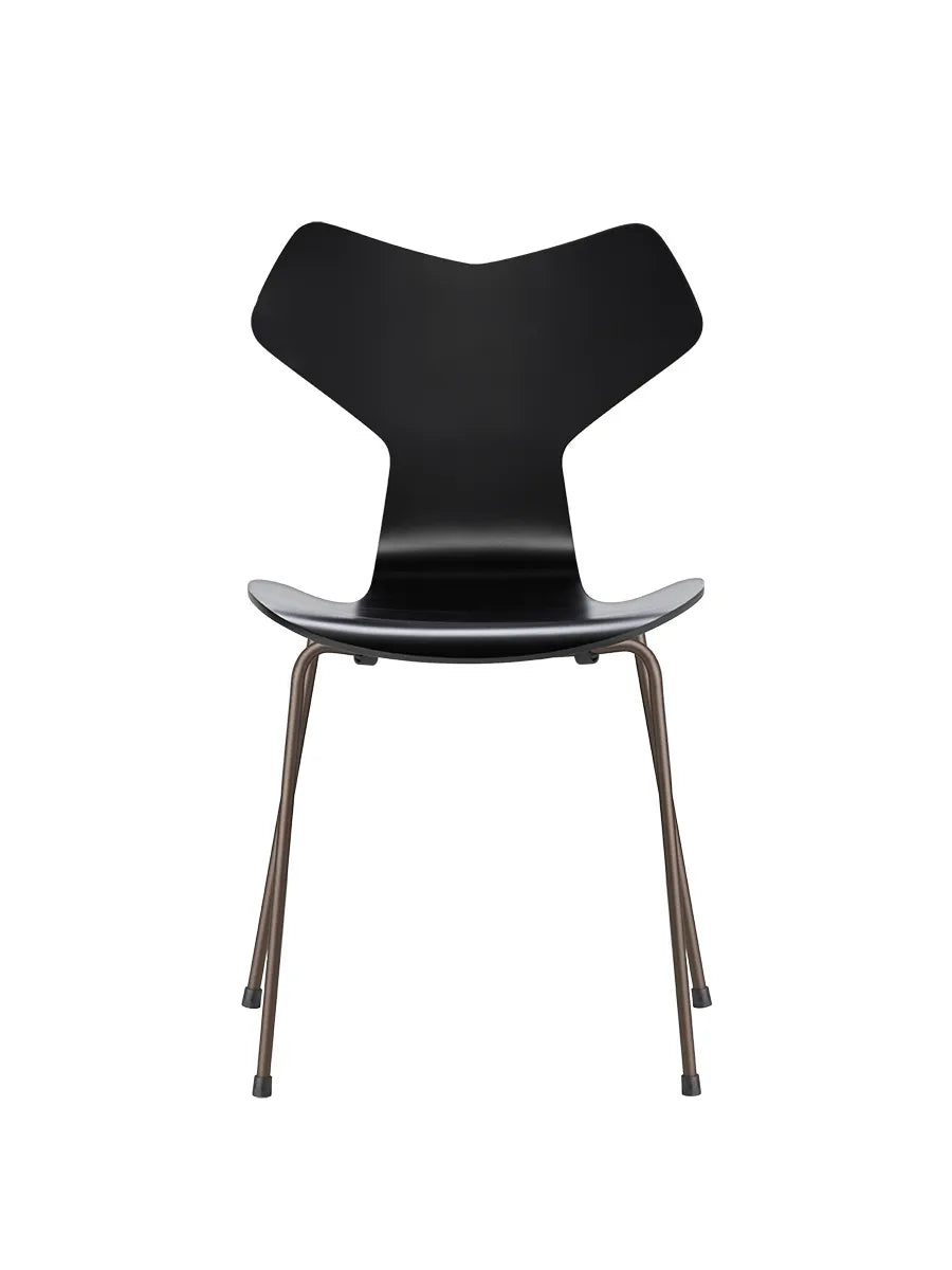 3130 Grand Prix stol lakeret af Arne Jacobsen - Sort / Brown Bronze - Jacobsen Plus