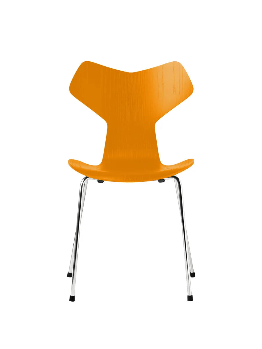 3130 Grand Prix stol i farvet ask af Arne Jacobsen - Burnt Yellow / Krom - Jacobsen Plus
