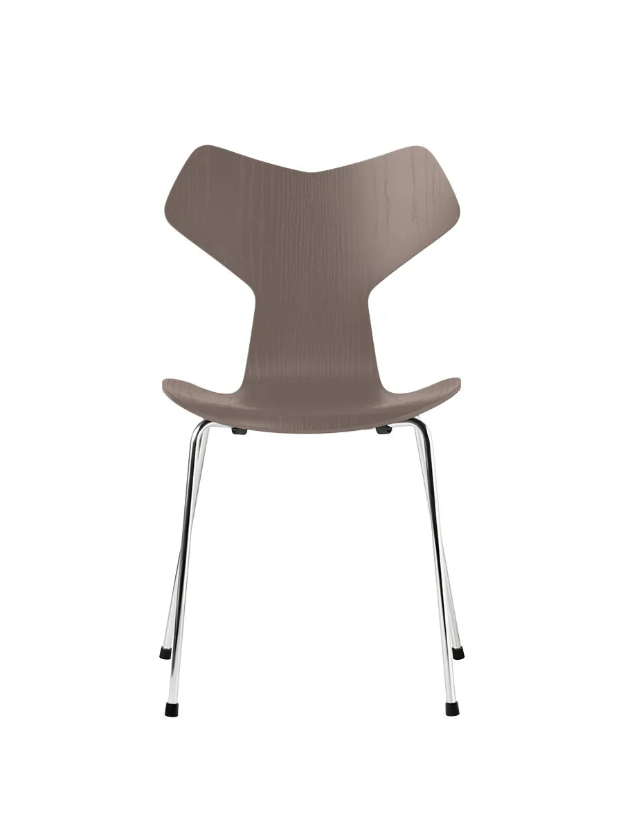 3130 Grand Prix stol i farvet ask af Arne Jacobsen - Deep Clay / Krom - Jacobsen Plus