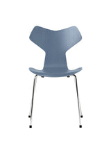 3130 Grand Prix stol i farvet ask af Arne Jacobsen - Dusk Blue / Krom - Jacobsen Plus