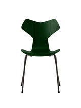 3130 Grand Prix stol i farvet ask af Arne Jacobsen - Evergreen / Sort - Jacobsen Plus