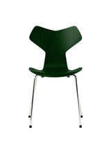3130 Grand Prix stol i farvet ask af Arne Jacobsen - Evergreen / Krom - Jacobsen Plus