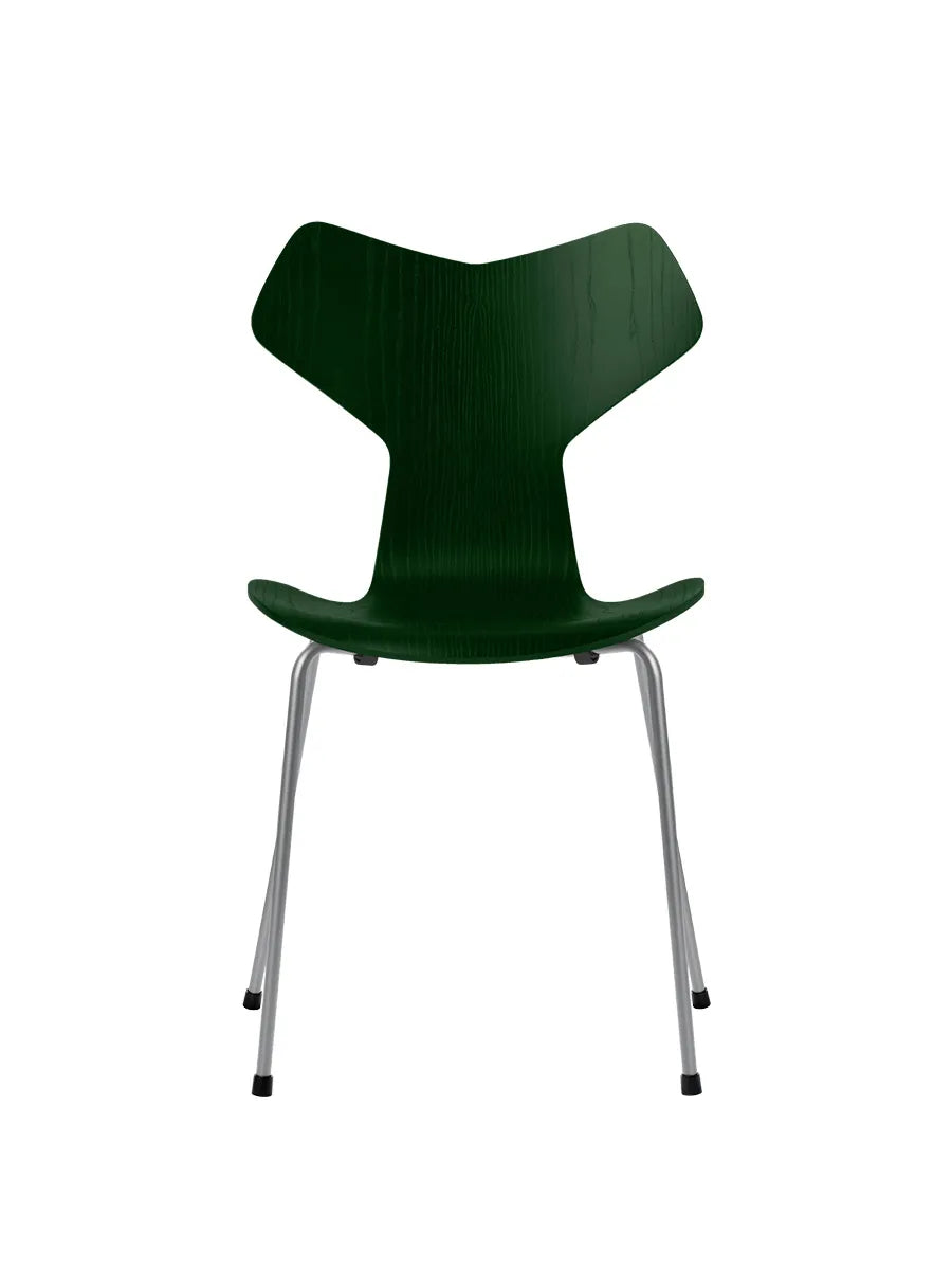 3130 Grand Prix stol i farvet ask af Arne Jacobsen - Evergreen / Silver Grey - Jacobsen Plus