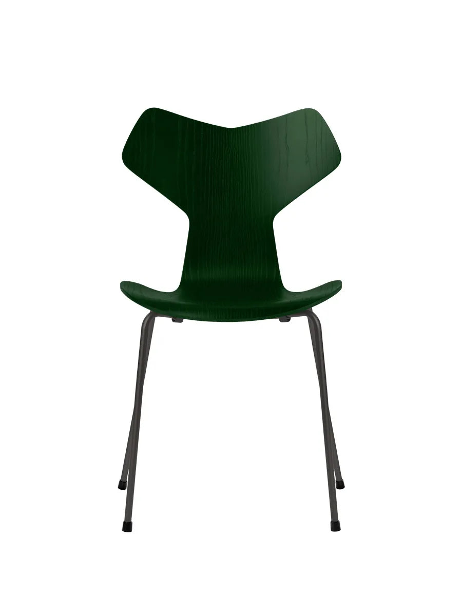 3130 Grand Prix stol i farvet ask af Arne Jacobsen - Evergreen / Warm Graphite - Jacobsen Plus