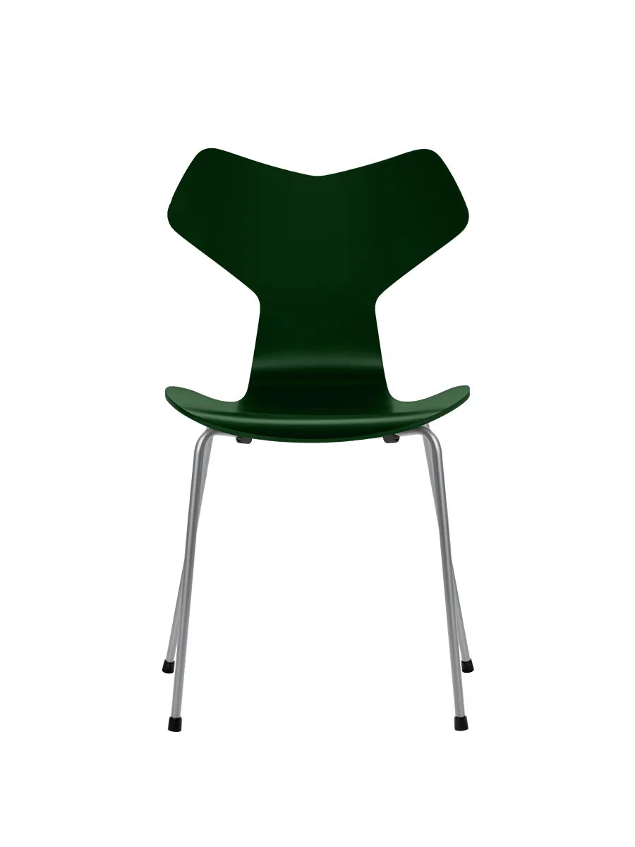 3130 Grand Prix stol lakeret af Arne Jacobsen - Evergreen / Silver Grey - Jacobsen Plus
