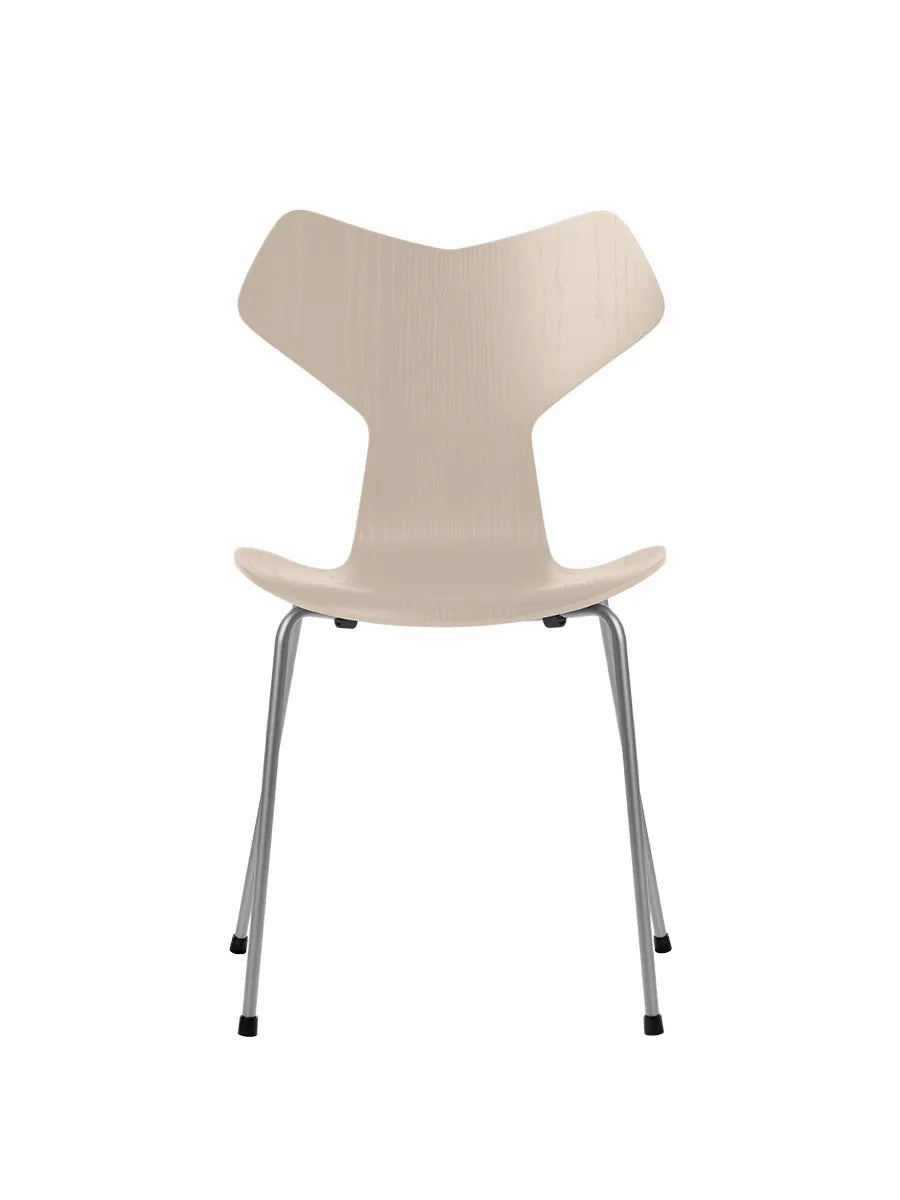 3130 Grand Prix stol i farvet ask af Arne Jacobsen - Light Beige / Silver Grey - Jacobsen Plus