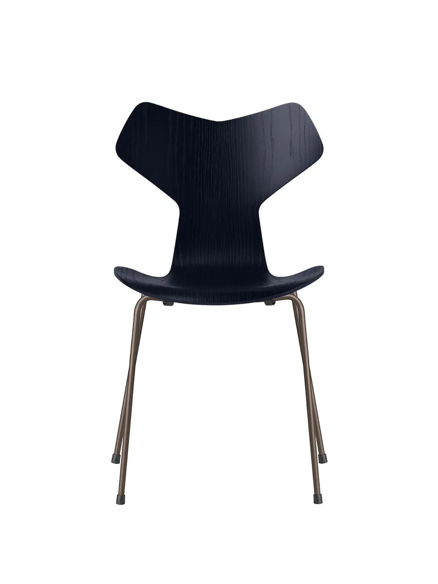 3130 Grand Prix stol i farvet ask af Arne Jacobsen - Midnight Blue / Brown Bronze - Jacobsen Plus