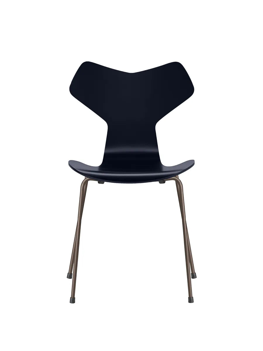 3130 Grand Prix stol lakeret af Arne Jacobsen - Midnight Blue / Brown Bronze - Jacobsen Plus