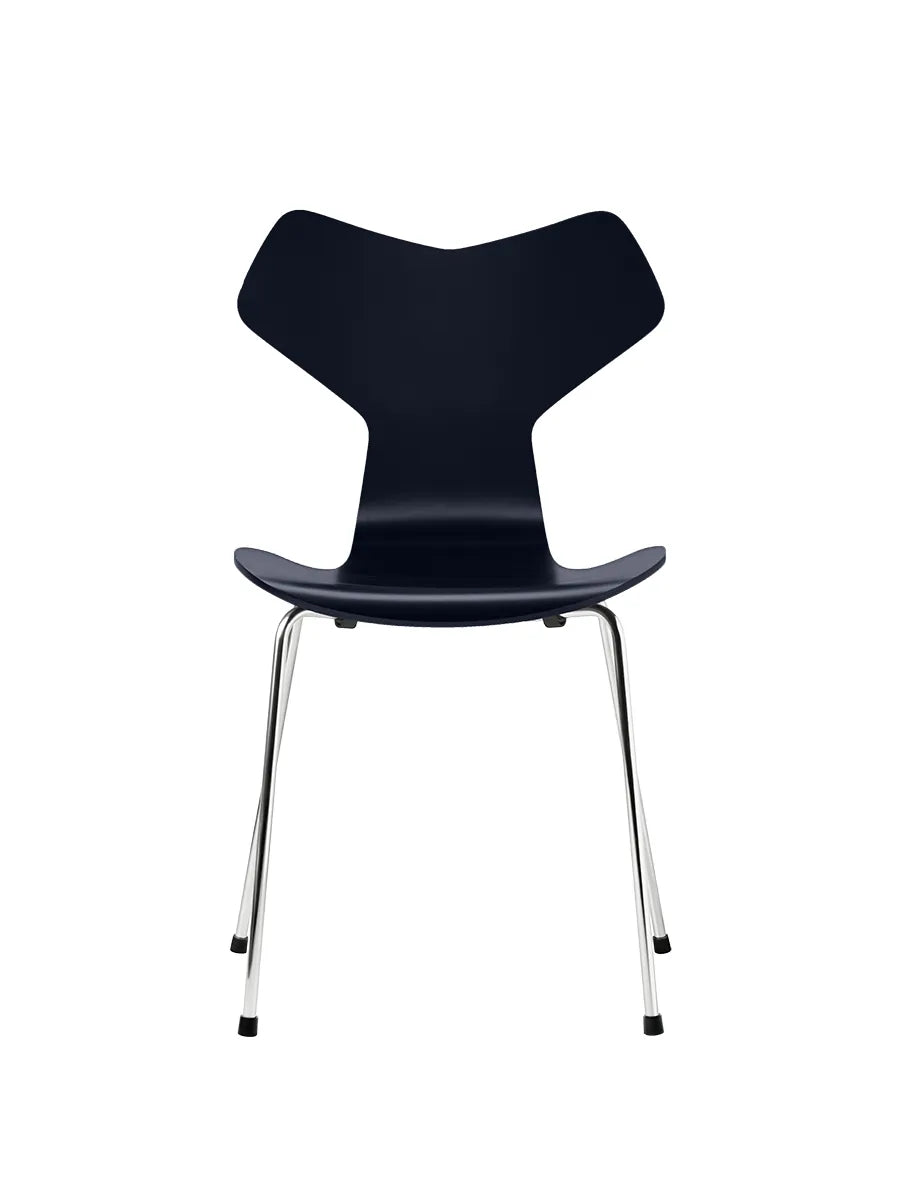 3130 Grand Prix stol lakeret af Arne Jacobsen - Midnight Blue / Krom - Jacobsen Plus