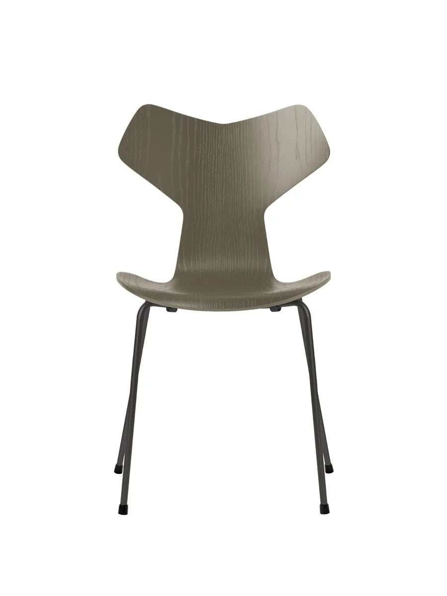 3130 Grand Prix stol i farvet ask af Arne Jacobsen - Olive Green / Warm Graphite - Jacobsen Plus