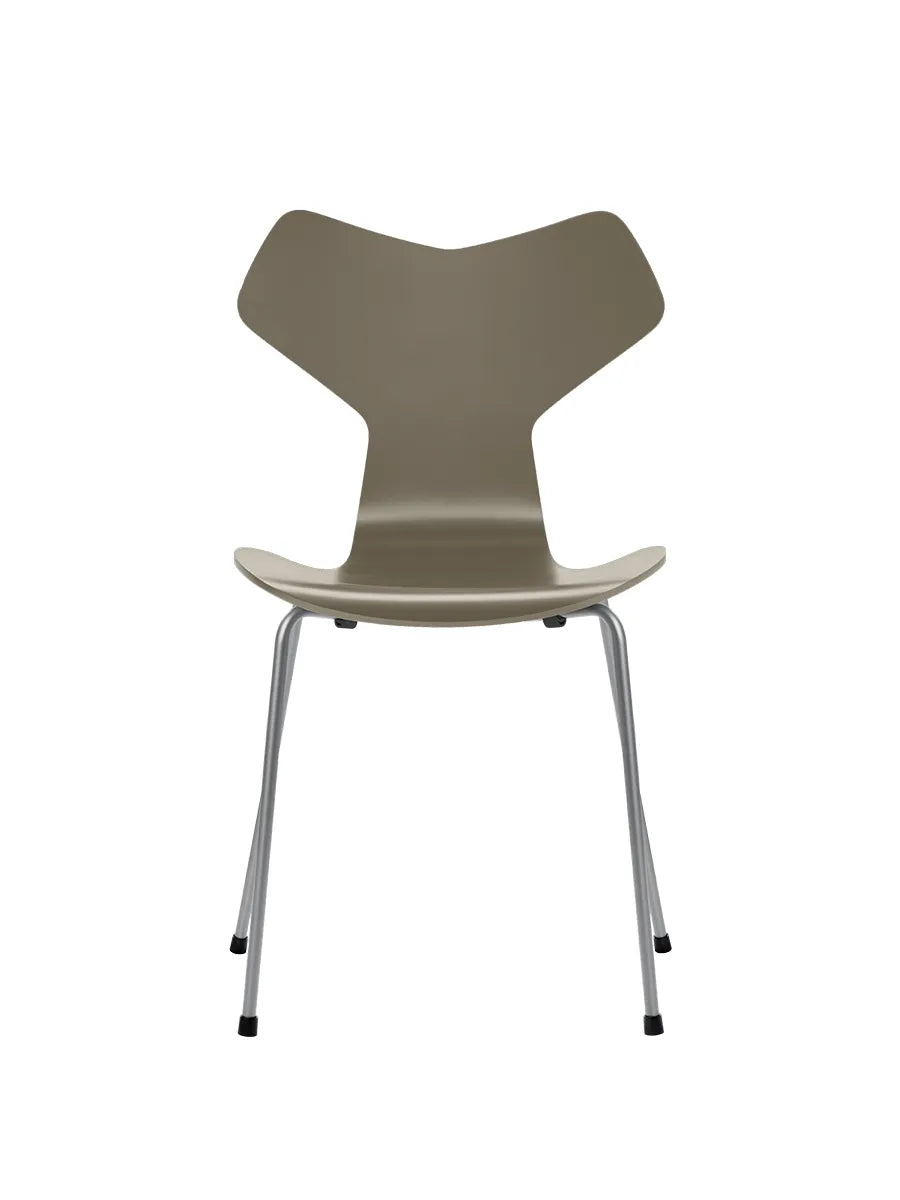 3130 Grand Prix stol lakeret af Arne Jacobsen - Olive Green / Silver Grey - Jacobsen Plus