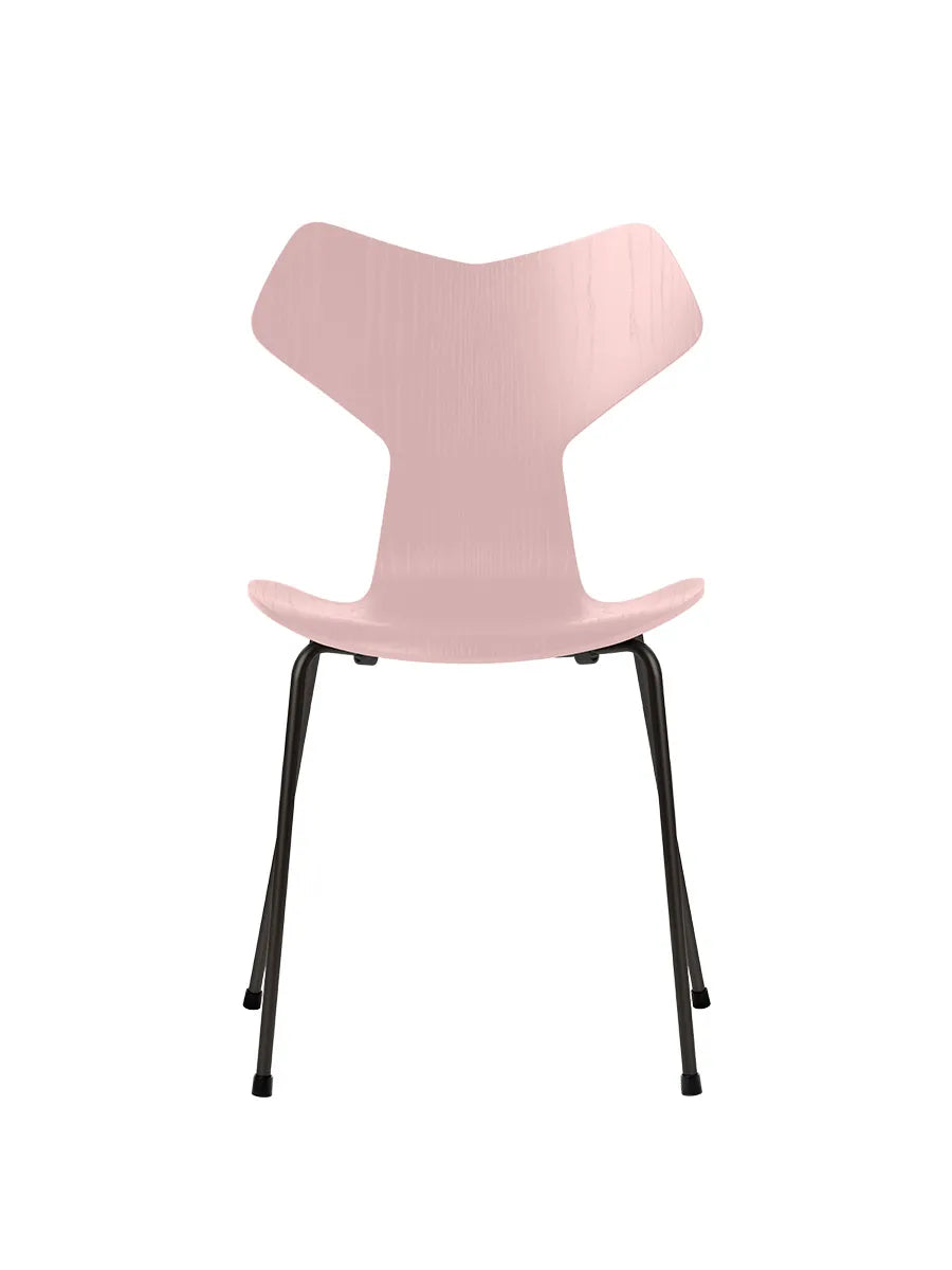 3130 Grand Prix stol i farvet ask af Arne Jacobsen - Pale Rose / Sort - Jacobsen Plus