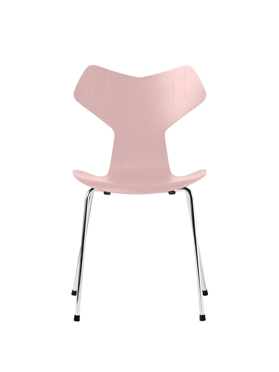 3130 Grand Prix stol i farvet ask af Arne Jacobsen - Pale Rose / Krom - Jacobsen Plus