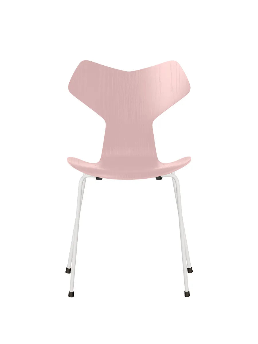 3130 Grand Prix stol i farvet ask af Arne Jacobsen - Pale Rose / Hvid - Jacobsen Plus