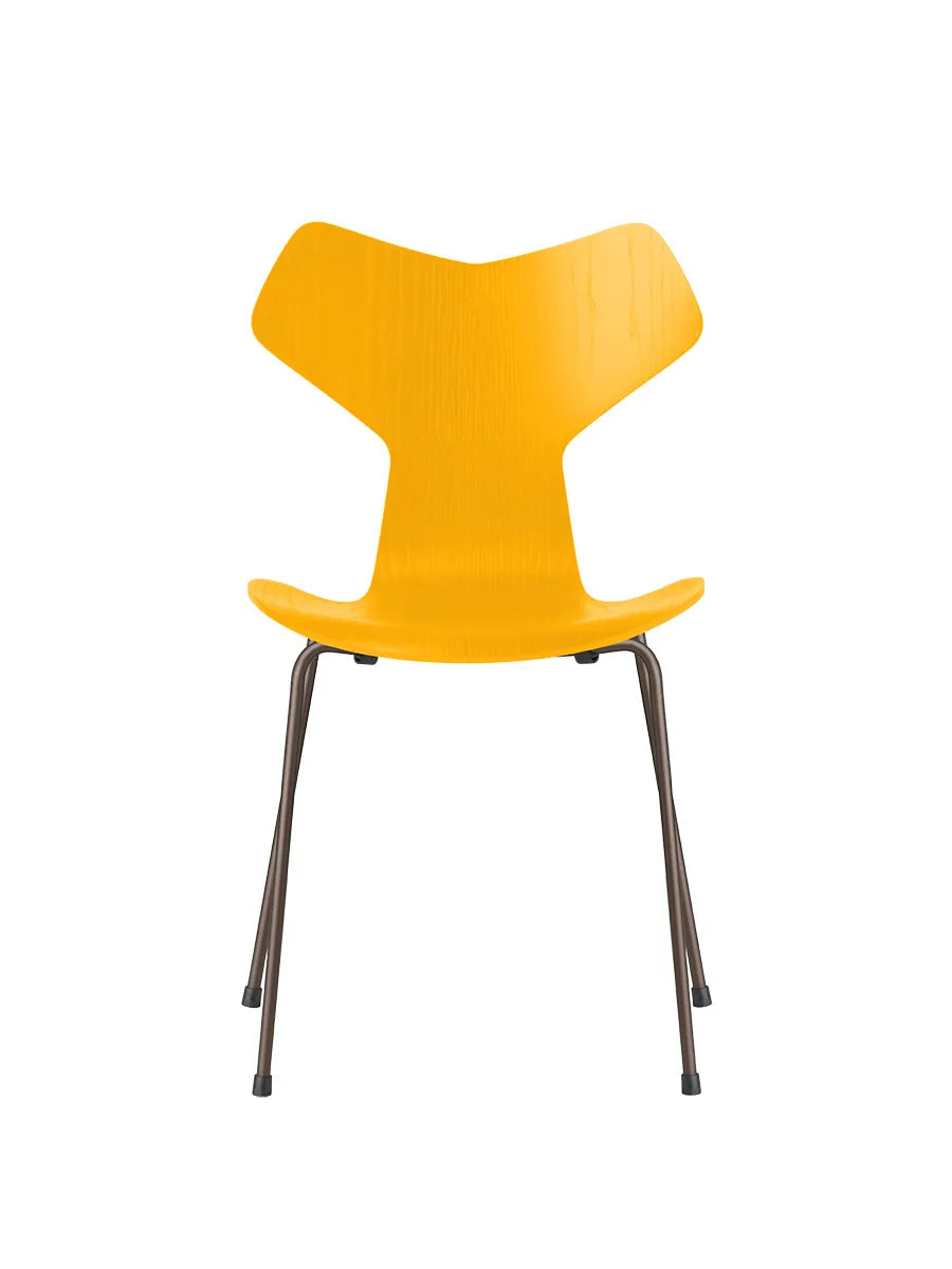 3130 Grand Prix stol i farvet ask af Arne Jacobsen - True Yellow / Brown Bronze - Jacobsen Plus