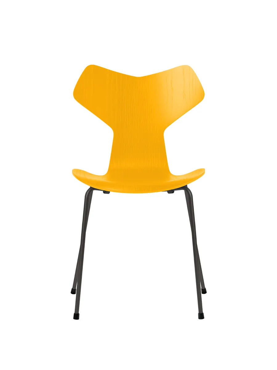3130 Grand Prix stol i farvet ask af Arne Jacobsen - True Yellow / Warm Graphite - Jacobsen Plus