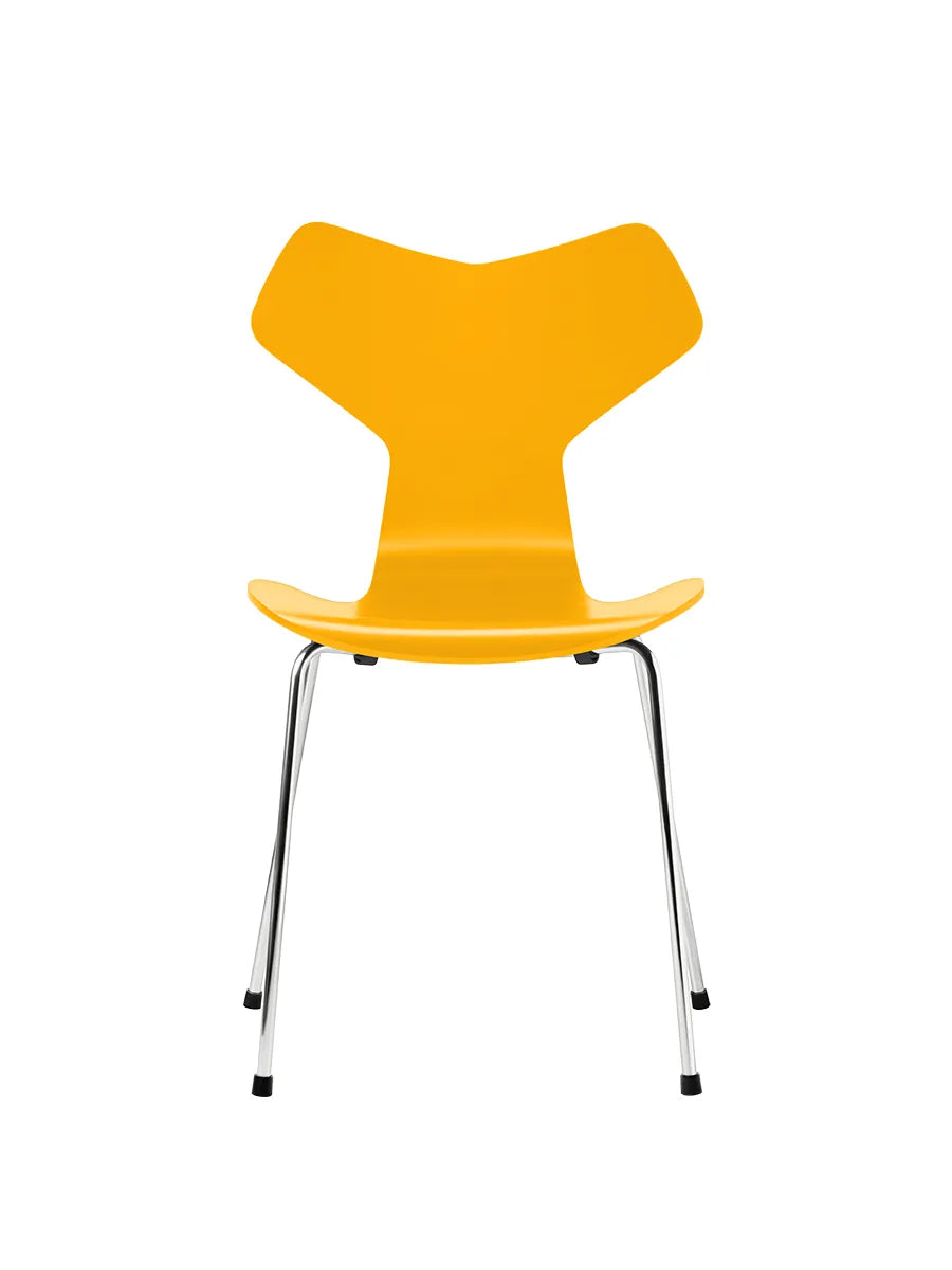 3130 Grand Prix stol lakeret af Arne Jacobsen - True Yellow / Krom - Jacobsen Plus