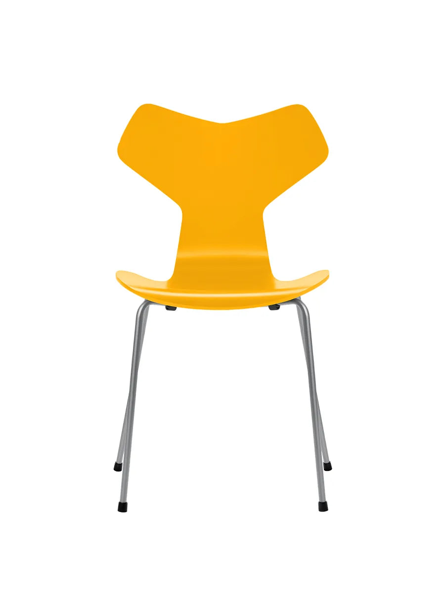 3130 Grand Prix stol lakeret af Arne Jacobsen - True Yellow / Silver Grey - Jacobsen Plus