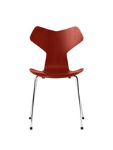 3130 Grand Prix stol i farvet ask af Arne Jacobsen - Venetian Red / Krom - Jacobsen Plus