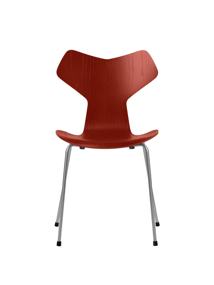 3130 Grand Prix stol i farvet ask af Arne Jacobsen - Venetian Red / Silver Grey - Jacobsen Plus