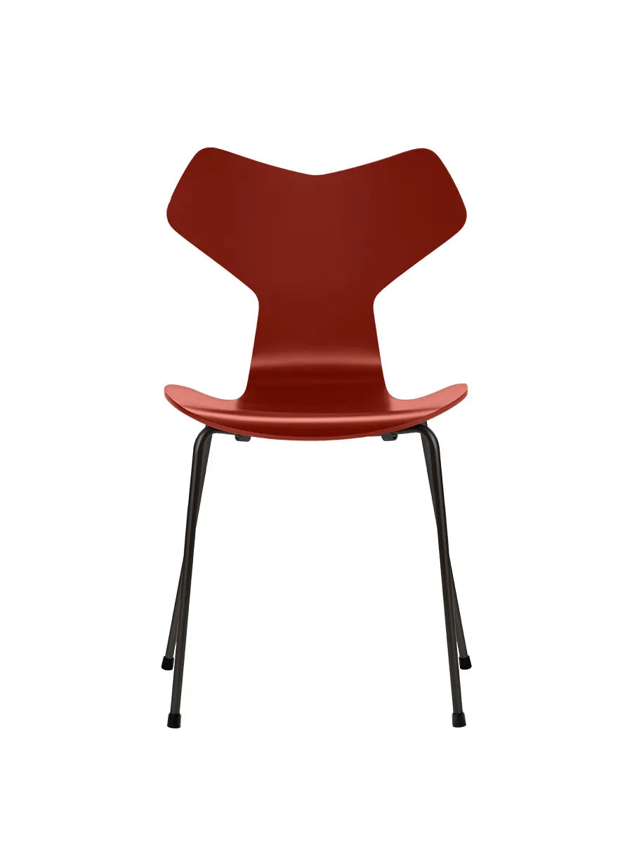3130 Grand Prix stol lakeret af Arne Jacobsen - Venetian Red / Sort - Jacobsen Plus