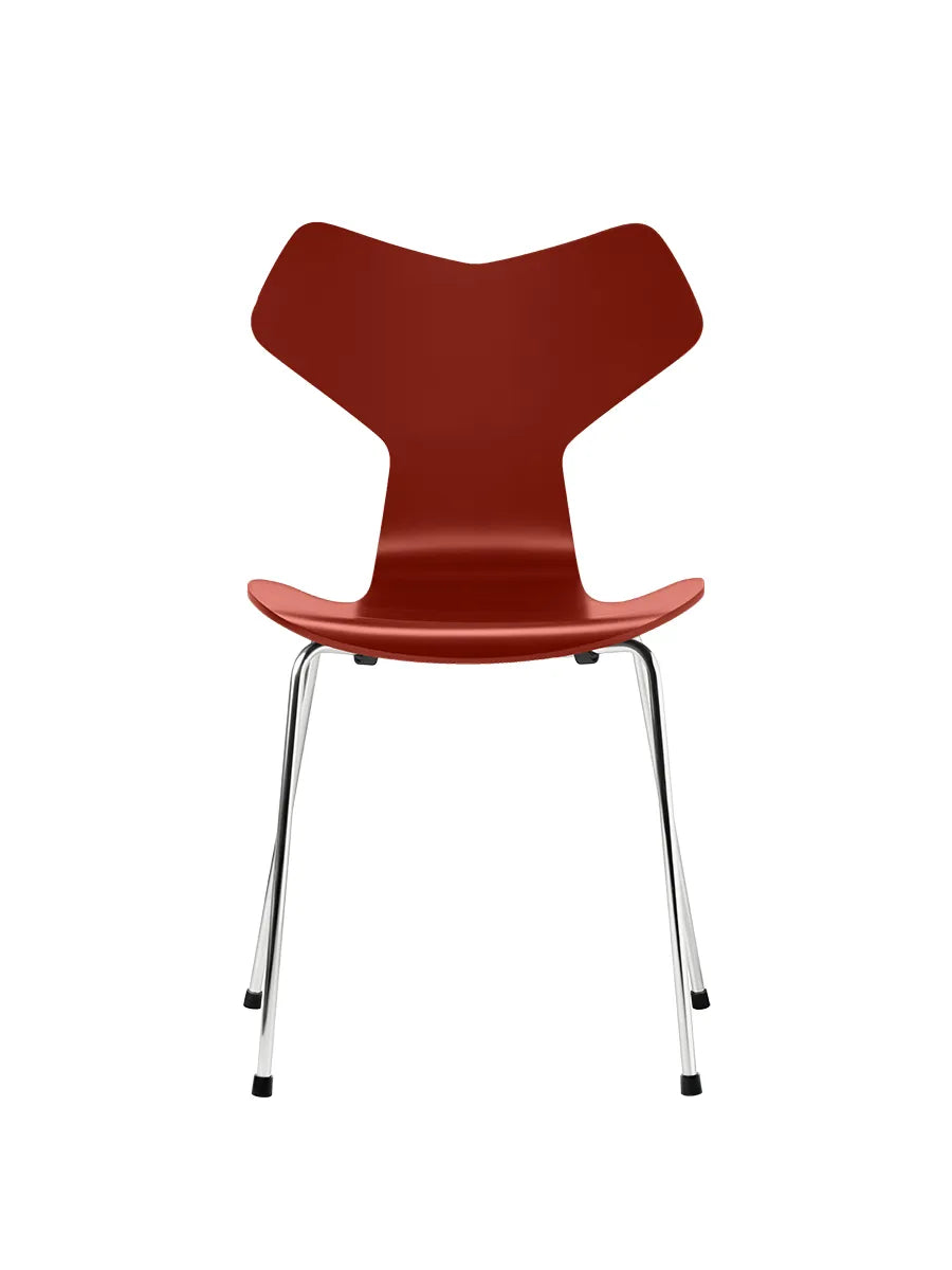 3130 Grand Prix stol lakeret af Arne Jacobsen - Venetian Red / Krom - Jacobsen Plus