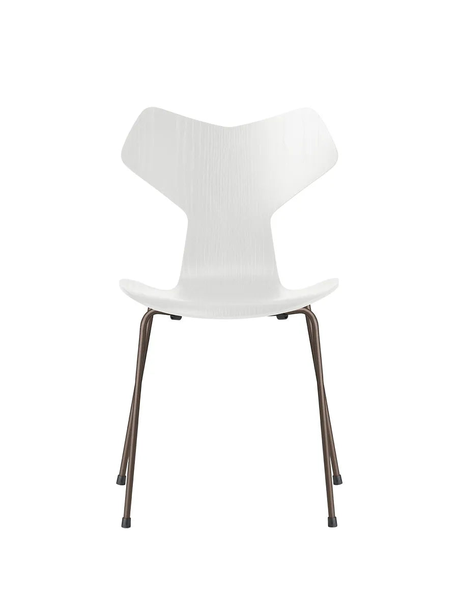 3130 Grand Prix stol i farvet ask af Arne Jacobsen - Hvid / Brown Bronze - Jacobsen Plus