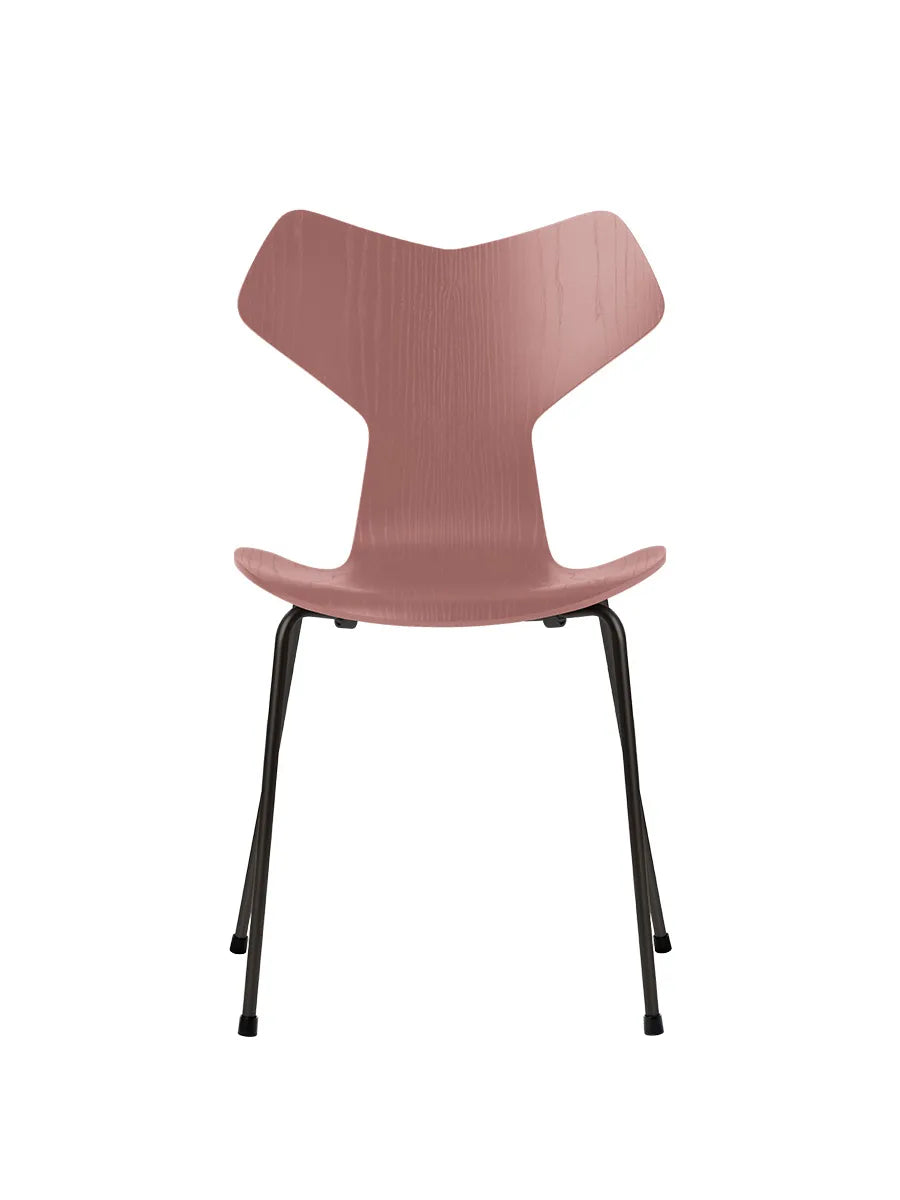 3130 Grand Prix stol i farvet ask af Arne Jacobsen - Wild Rose / Sort - Jacobsen Plus