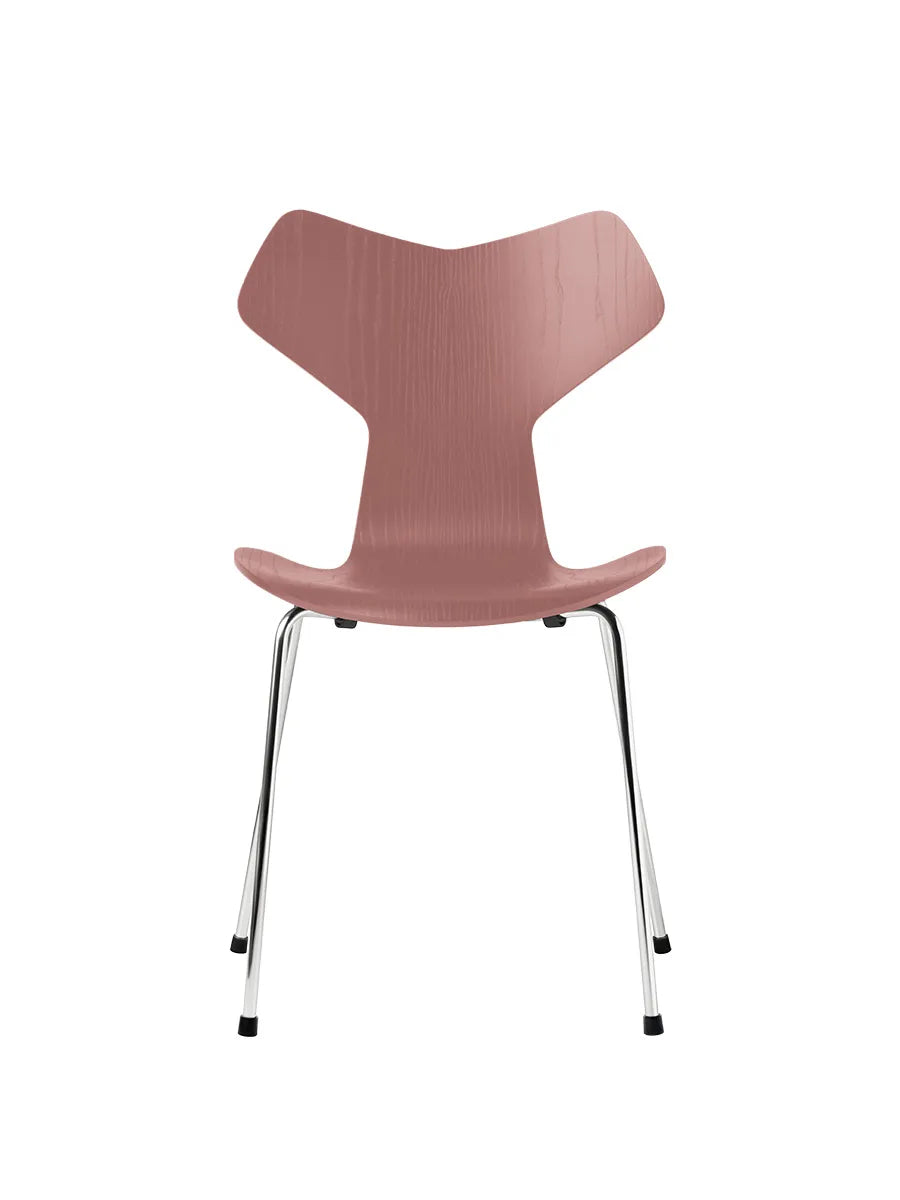3130 Grand Prix stol i farvet ask af Arne Jacobsen - Wild Rose / Krom - Jacobsen Plus