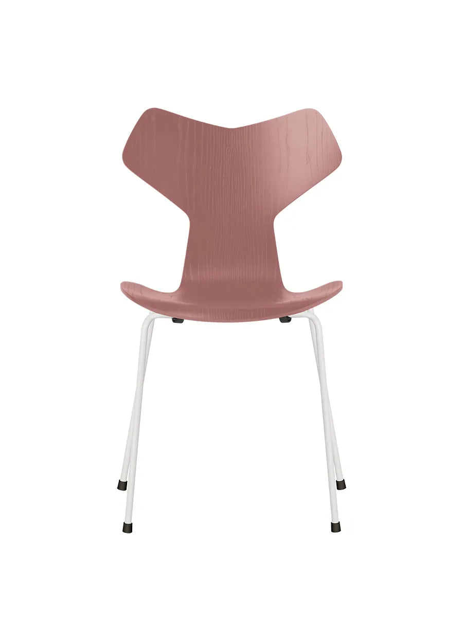3130 Grand Prix stol i farvet ask af Arne Jacobsen - Wild Rose / Hvid - Jacobsen Plus