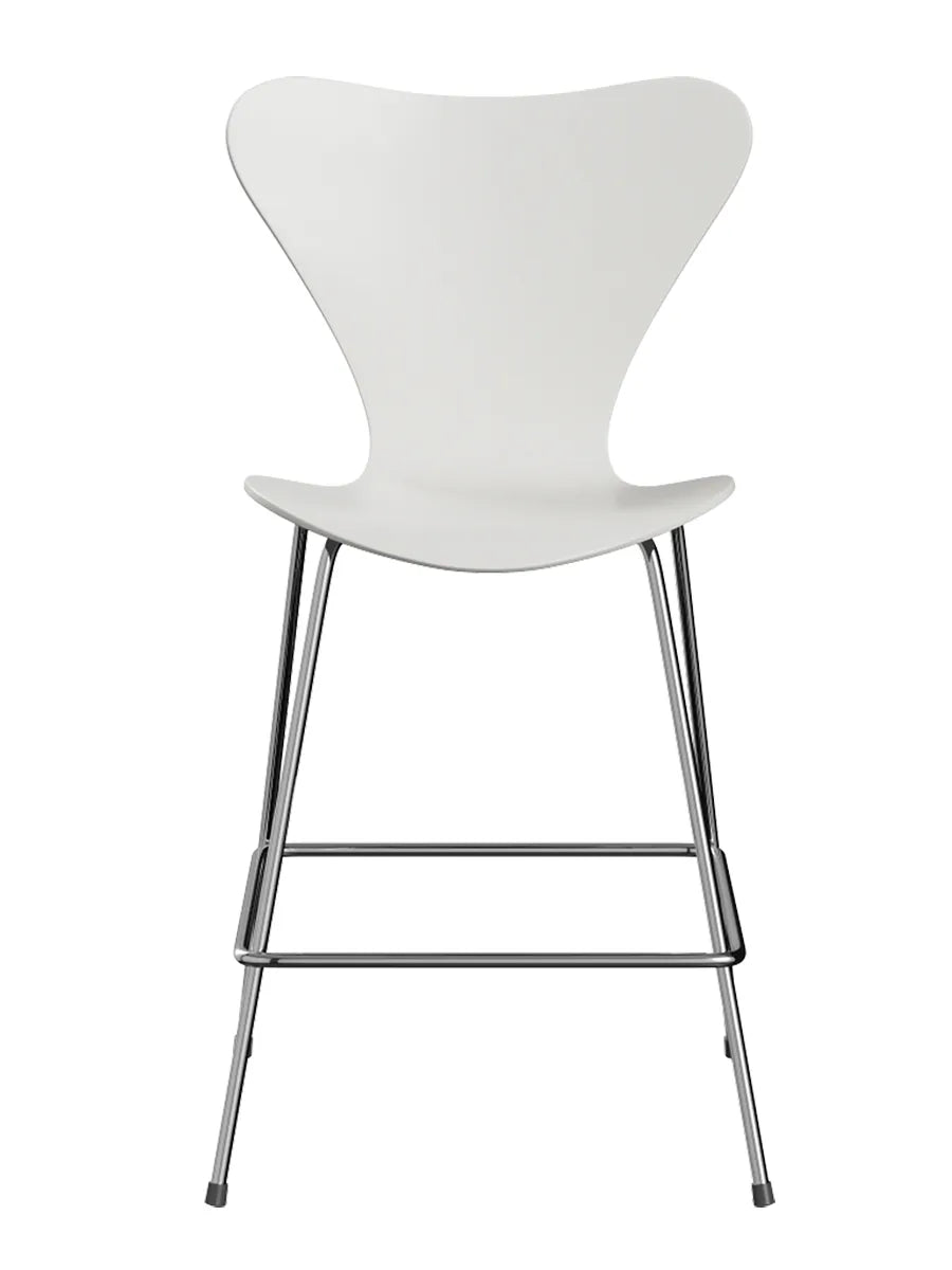 3187 Lav Barstol af Arne Jacobsen - Uden polstring / Lakeret / Hvid - Jacobsen Plus