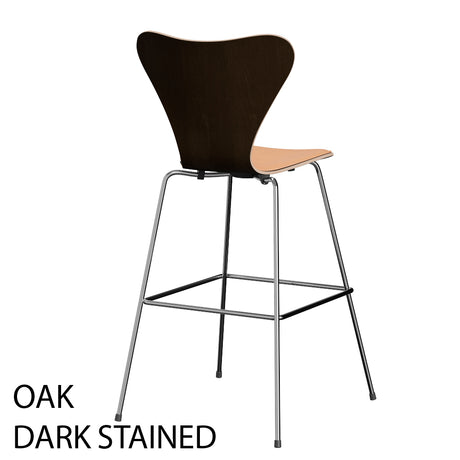 Fritz Hansen - 3197 høj barstol, naturfiner og forsidepolstret i Natur læder - Bøg - Krom stel - Jacobsen Plus