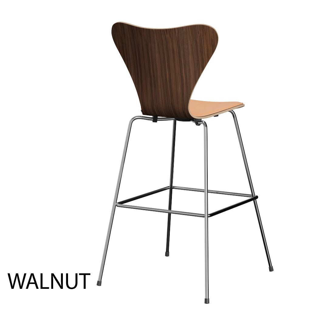 Fritz Hansen - 3197 høj barstol, naturfiner og forsidepolstret i Natur læder - 2 - Jacobsen Plus