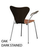 Fritz Hansen - 3207 stol med armlæn, naturfiner og forsidepolstret i Grace læder - 1 - Jacobsen Plus