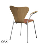 Fritz Hansen - 3207 stol med armlæn, naturfiner og forsidepolstret i Grace læder - 5 - Jacobsen Plus