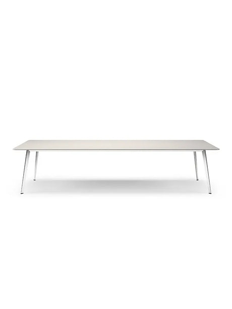 JW3012 bord fra Montana - White oak (finér eg) / Aluminium (poleret) - Jacobsen Plus