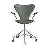 Mørkbejdset eg - Concrete Grey læder - Silver Grey stel