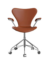 3217 Serie 7 Kontorstol af Arne Jacobsen - Fuldpolstret / Soft læder / Cognac - Jacobsen Plus